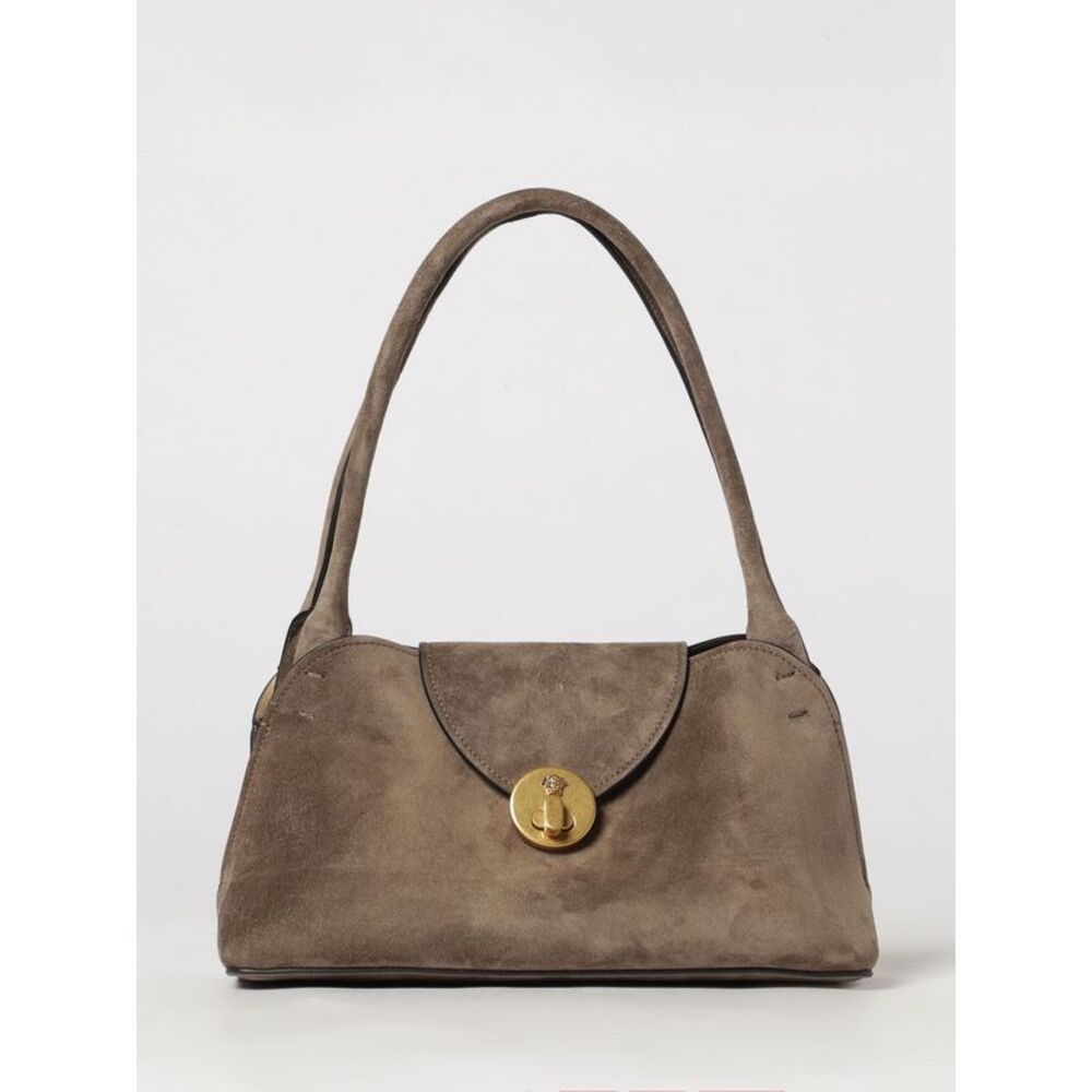 Versace Women Versace Vivian Small Suede Shoulder Bag With Turn-Lock Closure